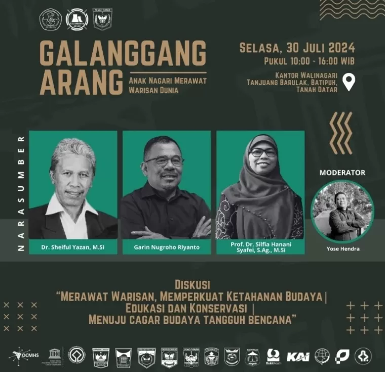 Kegiatan diskusi pada salah satu rangkaian dari pagelaran Galanggang Arang dengan menghadirkan sejumlah narasumber. (dok : istimewa)