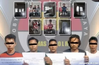 Polisi Ciduk Lima Pemuda saat Asik Pesta Sabu