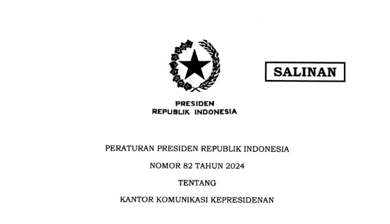 Presiden RI Jokowi menerbitkan Perpres Nomor 82 Tahun 2024 tentang Kantor Komunikasi Kepresidenan. IST