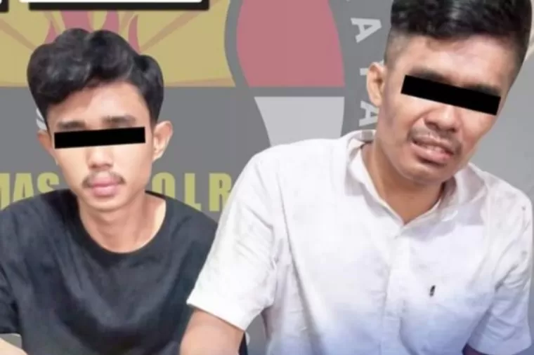 Dua tersangka saat diamankan di Mapolres Payakumbuh. Humas Payakumbuh