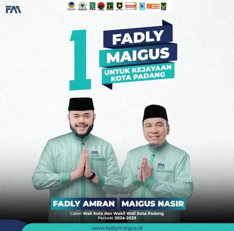 Paslon Wali Kota dan Wakil Wali Kota Padang Fadly Amran - Maigus Nasir. (dok : istimewa)