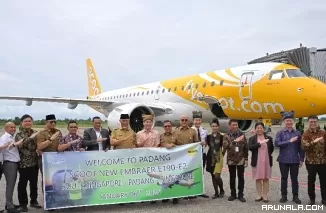 Gubernur Sambut Penerbangan Perdana Scoot Airlines Rute Padang-Singapura PP