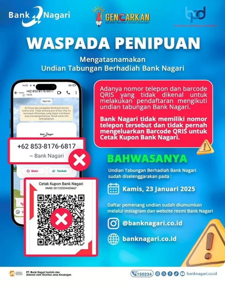 Flyer imbauan Bank Nagari. IST