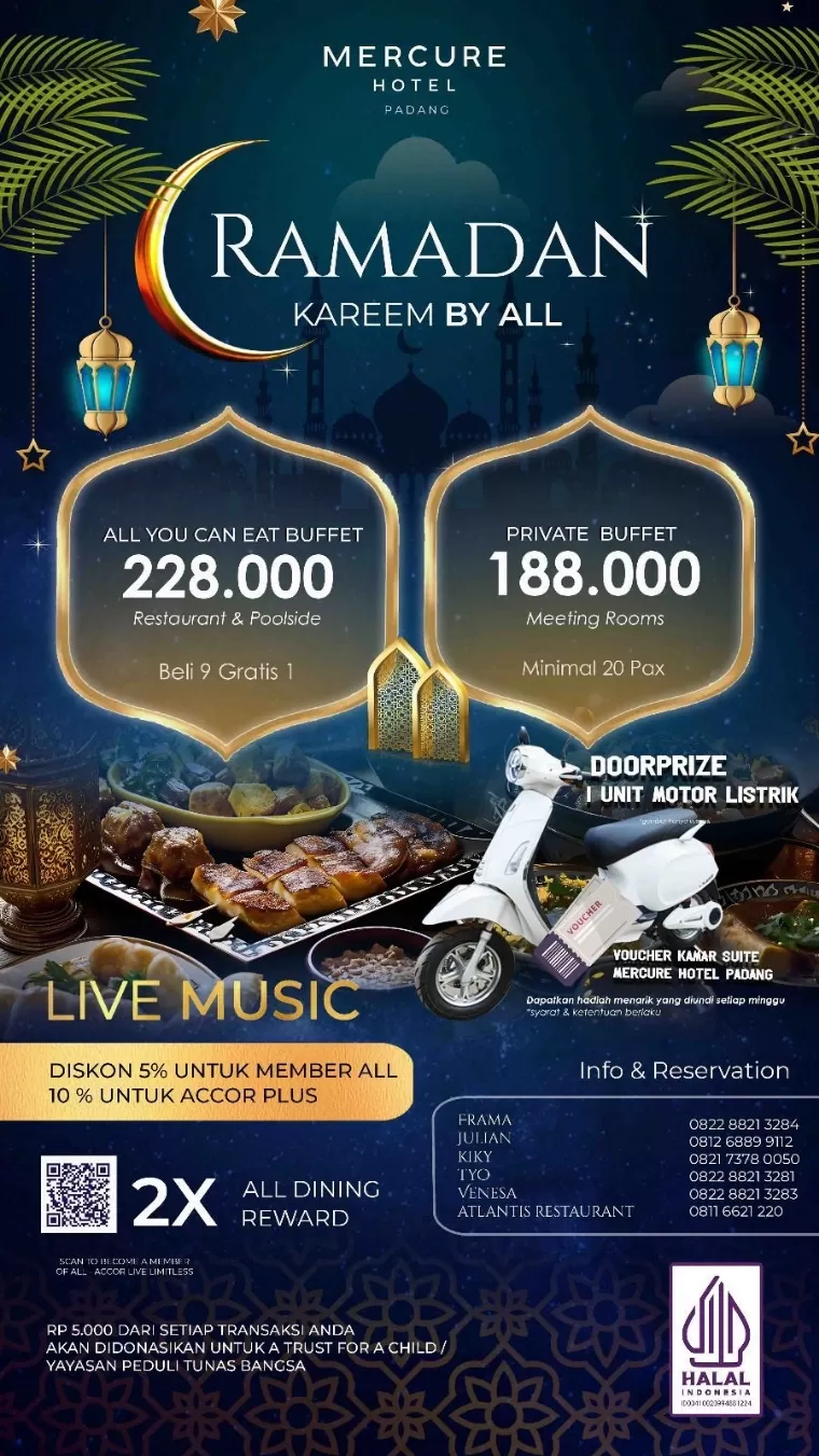 Flyer promo Ramadan Kareem by All Hotel Mercure Padang. IST