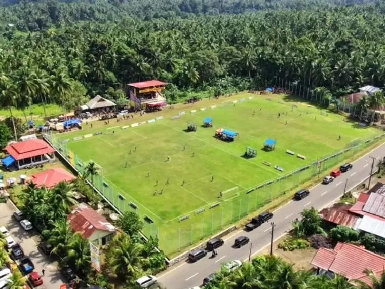 Stadion Mini Persikatim di Desa Sikapak Timur dilihat dari atas. IST