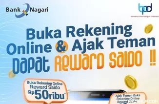 Buka Rekening Online di Ollin by Nagari dan Ajak Teman dapat Reward Saldo
