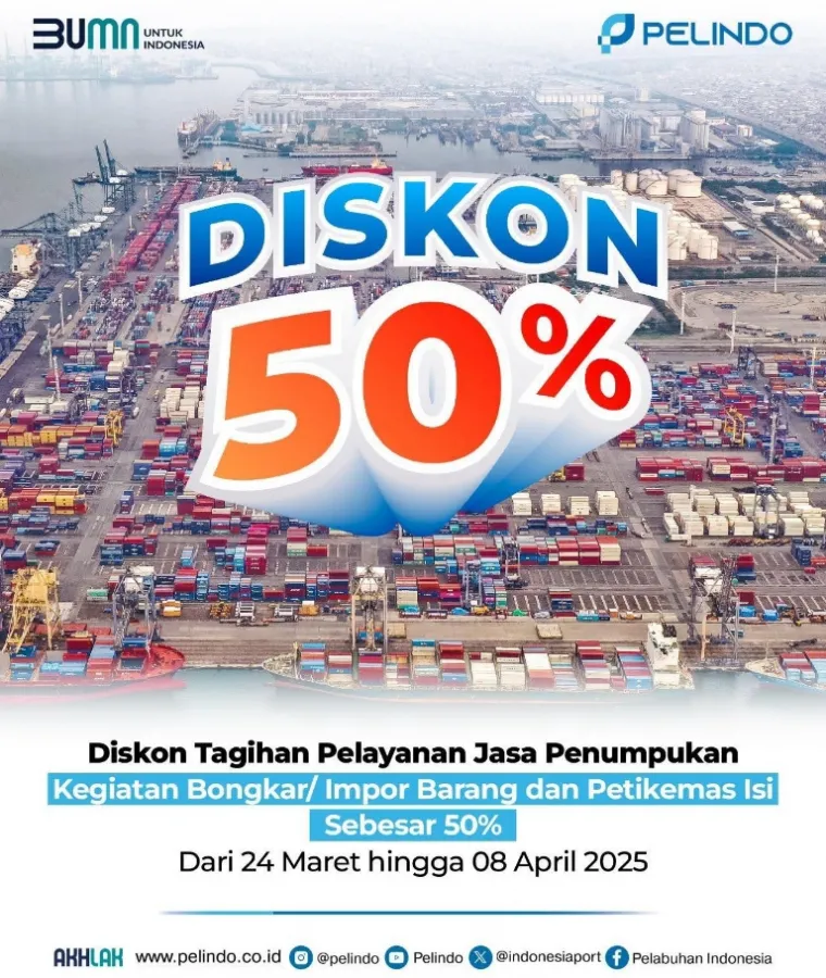 Pelindo Regional 2 Teluk Bayur berikan insentif keringanan biaya jasa penumpukan kegiatan bongkar muat selama mudil lebaran 2025. IST