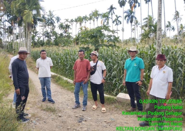 Ketua Komisi II DPRD  Sumbar, Khairuddin Simanjuntak saat meninjau calon lokasi pembangunan JUT di Nagari Tanjung Betung, Rao Selatan, Kamis (22/5/2025). IST