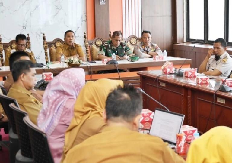 Wawako Pariaman, Mulyadi pimpin rapat koordinasi bersama berbagai pihak di kota itu untuk pematangan pelaksanaan HUT Kemerdekaan RI di Agustus nanti, Selasa (29/72025). IST