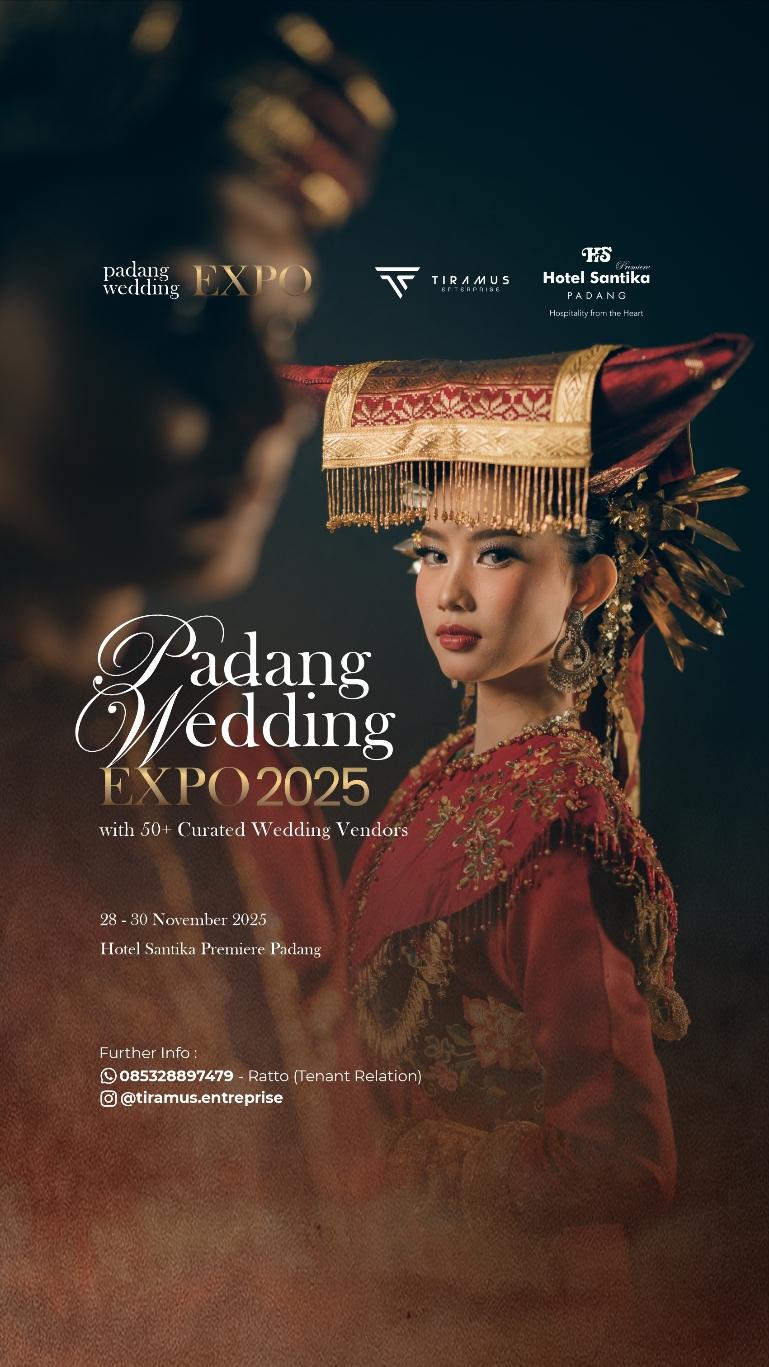 Flyer Padang Wedding Expo 2025 yang akan digelar Hotel Santika Premiere Padang. IST