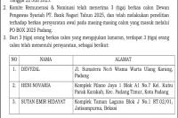 Tiga Nama Lolos Seleksi Administrasi Awal Calon DPS Bank Nagari