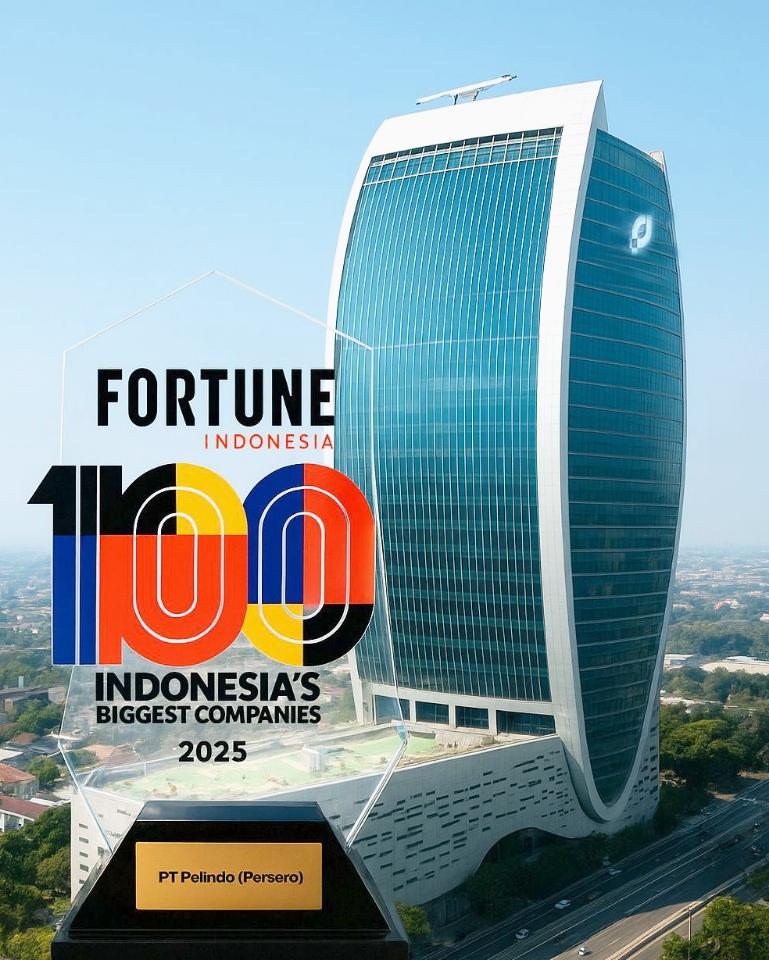 Pelindo kembali masuk ke dalam daftar Fortune Indonesia 100 yang memuat 100 perusahaan terbesar di Indonesia berdasarkan kinerja tahun fiskal 2024.IST