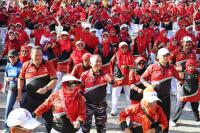 HUT PORPI di Kota Pariaman, Ribuan Peserta Ikuti Senam Massal