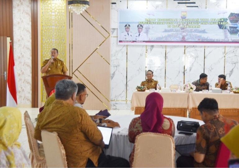 Wali Kota Yota Balad buka rakor penguatan tata kelola pemerintahan desa yang efektif dan akuntabel, Selasa (4/11/2025). IST