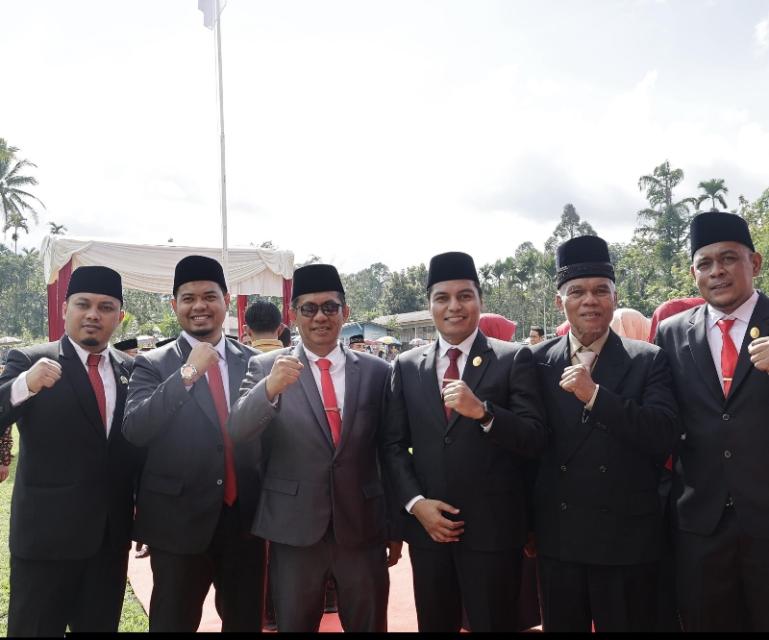 Wakil Ketua DPRD Sumbar, Evi Yandri Rajo Budiman bersama para anggota dewan dari Kabupaten Limapuluh Kota seusai upacara peringatan peristiwa Situjuah, di kabupaten itu, Kamis (15/1/2026). IST