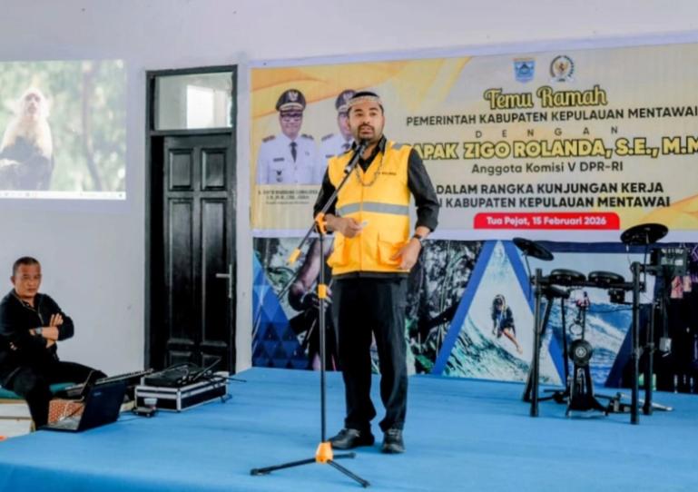 Anggota Komisi V DPR RI dari daerah pemilihan Sumbar, Zigo Rolanda, saat kunjungan kerja ke kabupaten itu, Minggu, (15/2/2026). IST