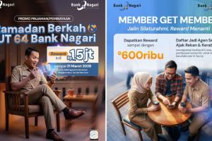 HUT ke-64 dan Sambut Ramadhan, Bank Nagari Luncurkan Promo Cashback serta Program MGM