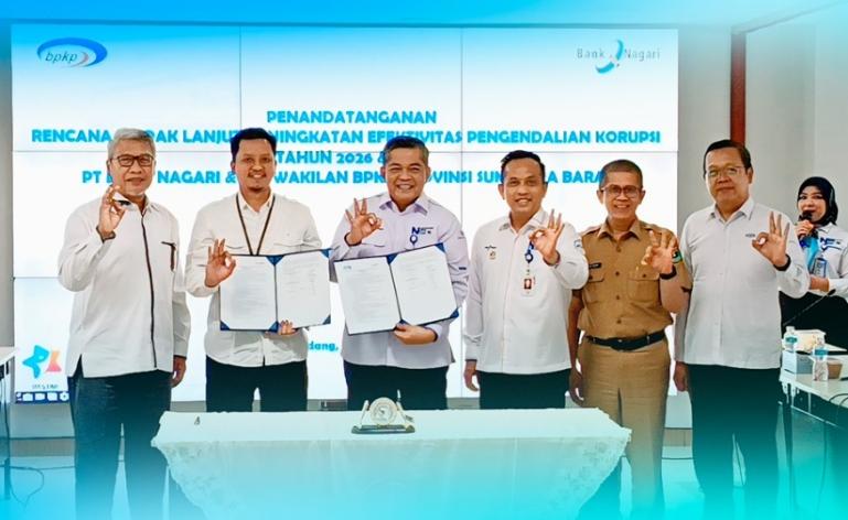 Penandatanganan rencana tindak lanjut peningkatan efektivitas pengendalian korupsi tahun 2026. IST