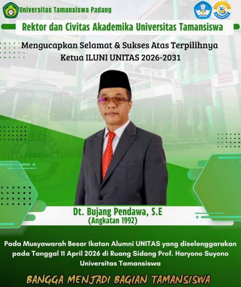 Bujang Pendawa Dt Majodirajo Pimpin Alumni Unitas, Raih Suara Mutlak