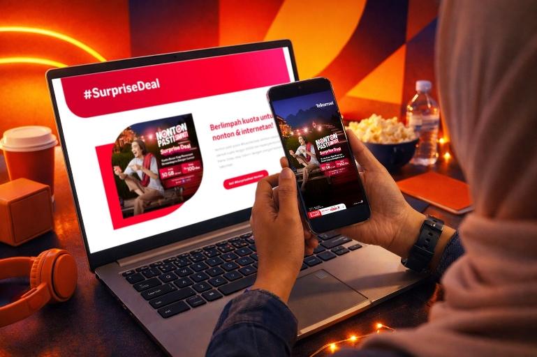 Pelanggan SIMPATI Telkomsel bisa memperoleh kuota besar untuk menemani nonton dan internetan lancar dengan Surprise Deal Nonton Pasti SIMPATI. IST