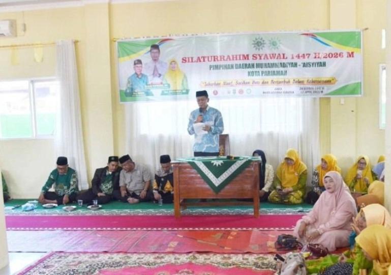 Asisten I, Elfis Candra hadiri silaturrahim Syawal 1447 H/2026 M yang digelar pimpinan daerah Muhammadiyah dan Aisyiyah Kota Pariaman di Panti Aisyiyah Taratak, Kota Pariaman, Minggu (12/4/2026). IST