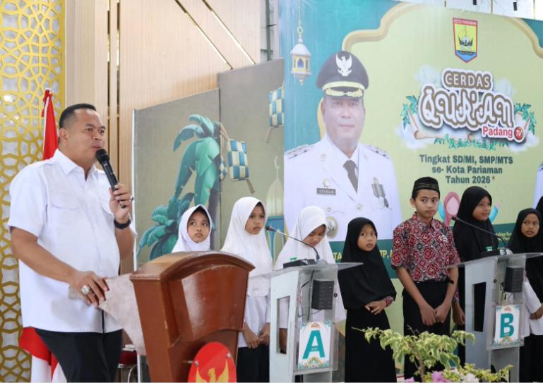 Wako Pariaman, Yota Balad saat membuka Lomba Cerdas Quran antar SD/MI di kota itu, Rabu (3/6/2026). IST