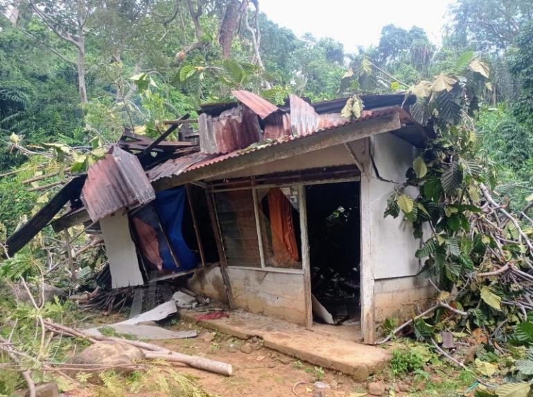 Salah satu milik warga rusak akibat ditimpa pohon saat di Kelurahan Bukit Gado-Gado, Kota Padang, Rabu (17/6/2026). IST
