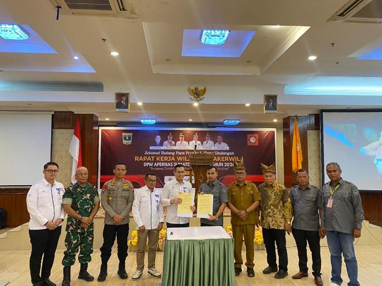 Nota kesepahaman antara Bank Nagari bersama DPW APERNAS Sumbar di Hotel Sakura Syariah, Lubuk Basung, Kabupaten Agam, Selasa (14/7/2026). IST