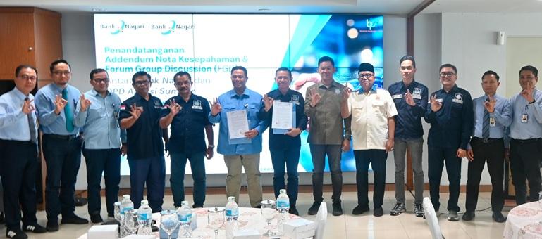 Bank Nagari bersama DPD Apersi Sumbar resmi menandatangani Addendum Nota Kesepahaman (MoU) di Kantor Pusat Bank Nagari, Senin (27/7/2026). IST