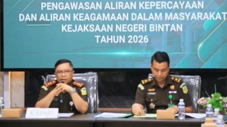 Kajari Bintan, Rusmin pimpin rakor tim PAKEM yang diadakan di aula kantor Kejari Bintan, Kamis (16/9/2026). IST
