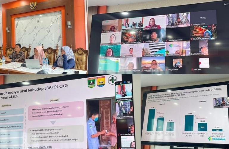 Rapat koordinasi virtual yang dipimpin langsung oleh Menteri Kesehatan, Budi Gunadi Sadikin dengan Dinas Kesehatan Kota Pariaman terkait inovasi dari Puskesmas Marunggi, beberapa waktu lalu. IST
