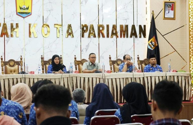 Wakil Wali Kota Mulyadi pimpin rapat koordinasi persiapan menjelang perhelatan Lomba Hafidz MDTA dan Hafidz Cilik se-Kota Pariaman di Aula Balaikota Pariaman pada Kamis (17/9/2026). IST