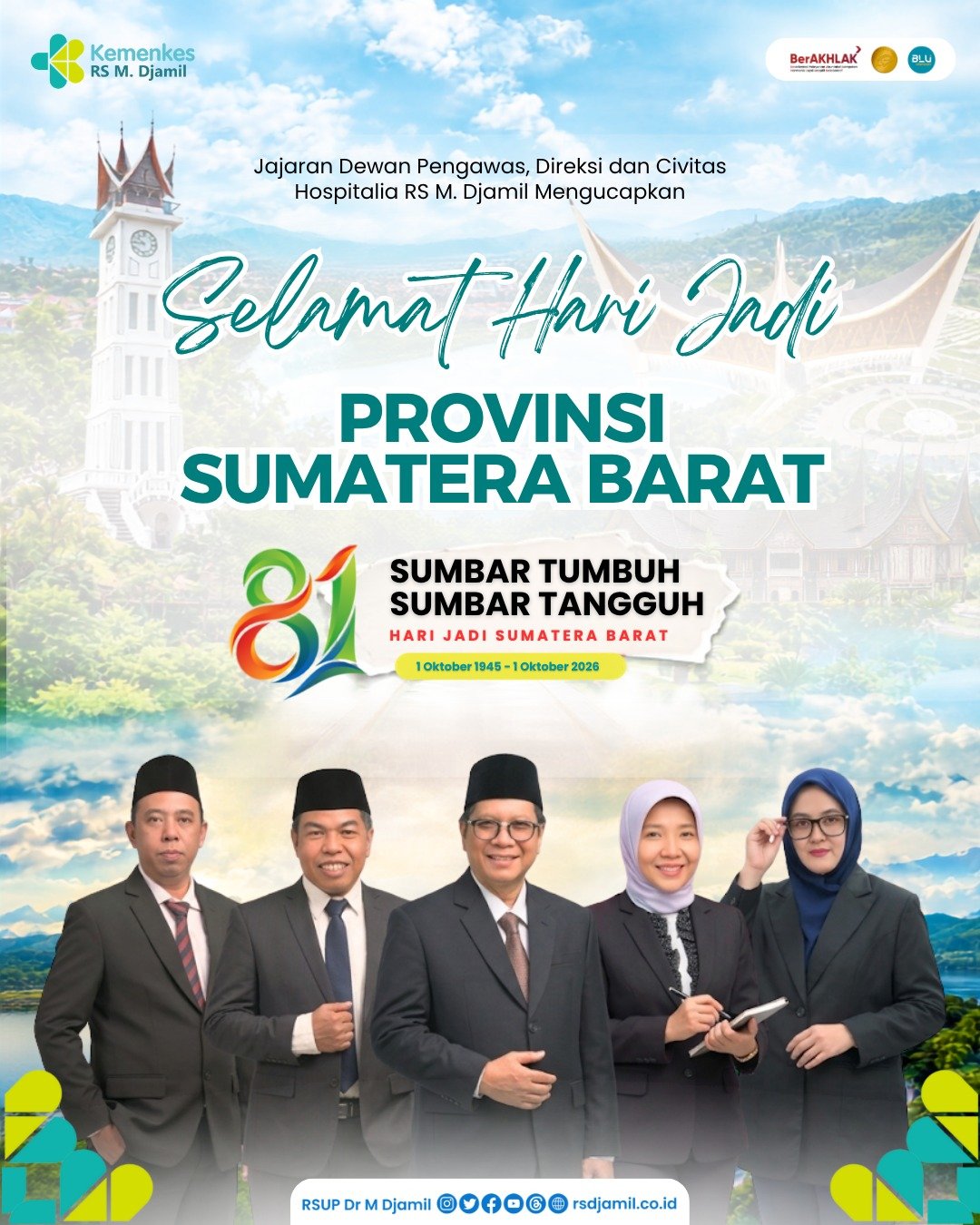 Selamat Hari Jadi Provinsi Sumatera Barat - RSUP Dr M Djamil